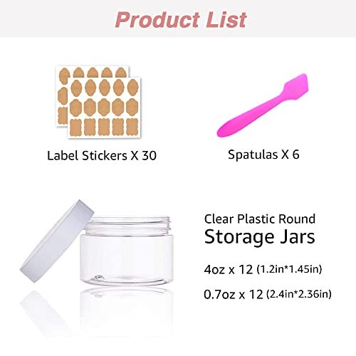 AMORIX 4OZ Slime Containers with Lids + 20 Gram Round Samples Jars (Set of 24)- Empty Small Plastic Containers with Lids for Lip Scrub, Body Butters, Cream, Slime, Craft Storage - Image 4