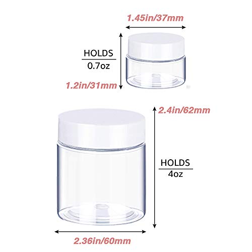 AMORIX 4OZ Slime Containers with Lids + 20 Gram Round Samples Jars (Set of 24)- Empty Small Plastic Containers with Lids for Lip Scrub, Body Butters, Cream, Slime, Craft Storage - Image 2