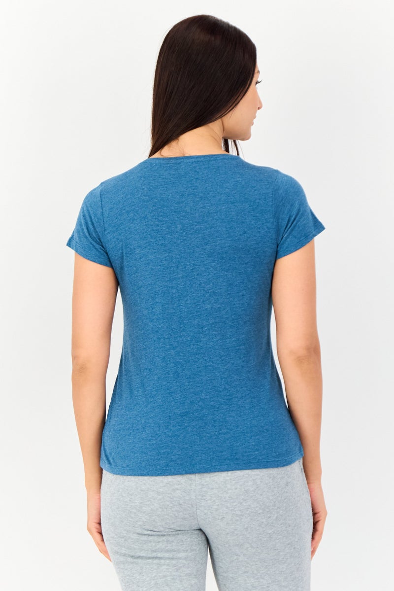 zivame Women 2 Pieces Round Neck Graphic Print Short Sleeve Sleepwear, Multicolor - Image 2