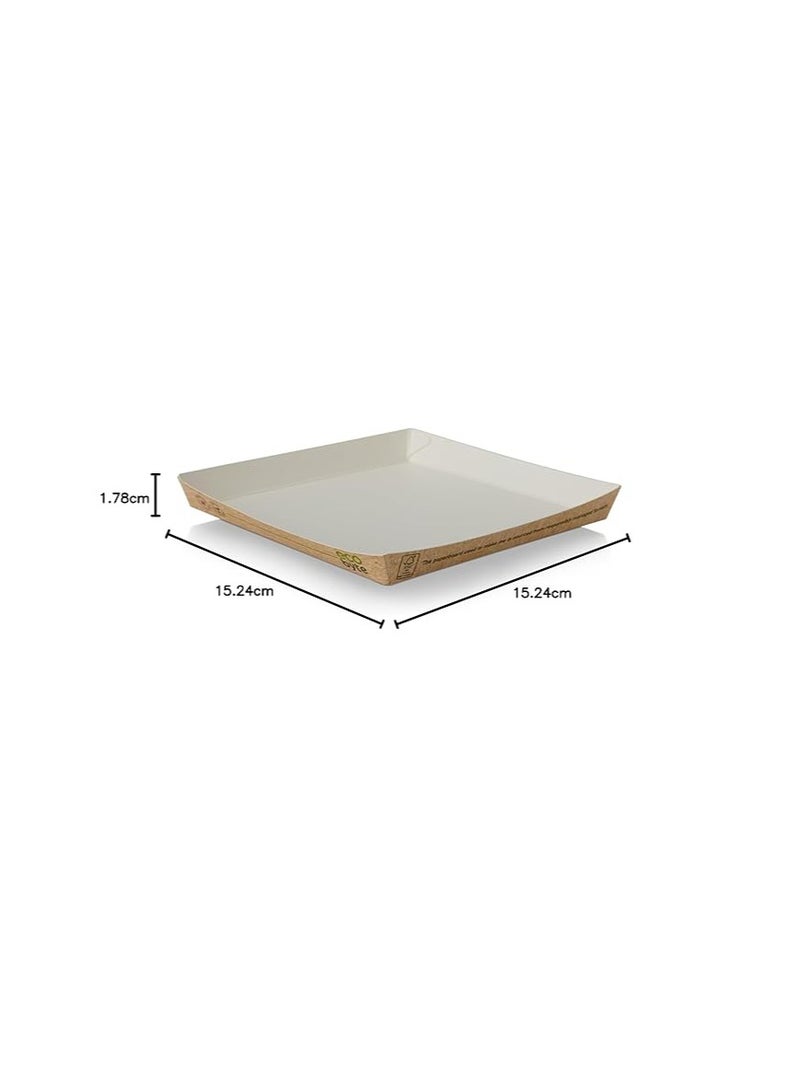 Ecobyte Ecobyte ITC Square Paper Plates 6 Inch | Pack of 50 | Biodegradable, Plastic-Free Disposable Plates with Compostable BioSeal | Eco-Friendly Tableware for Serving Food - Image 2