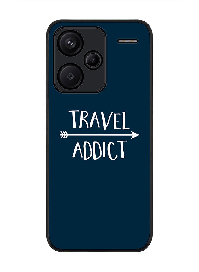 Stylizedd Rugged Black Edge Case for Xiaomi Redmi Note 13 Pro Plus, Slim fit Case Flexible Anti Drop TPU Gel Thin Cover -  Travel Addict - Image 1