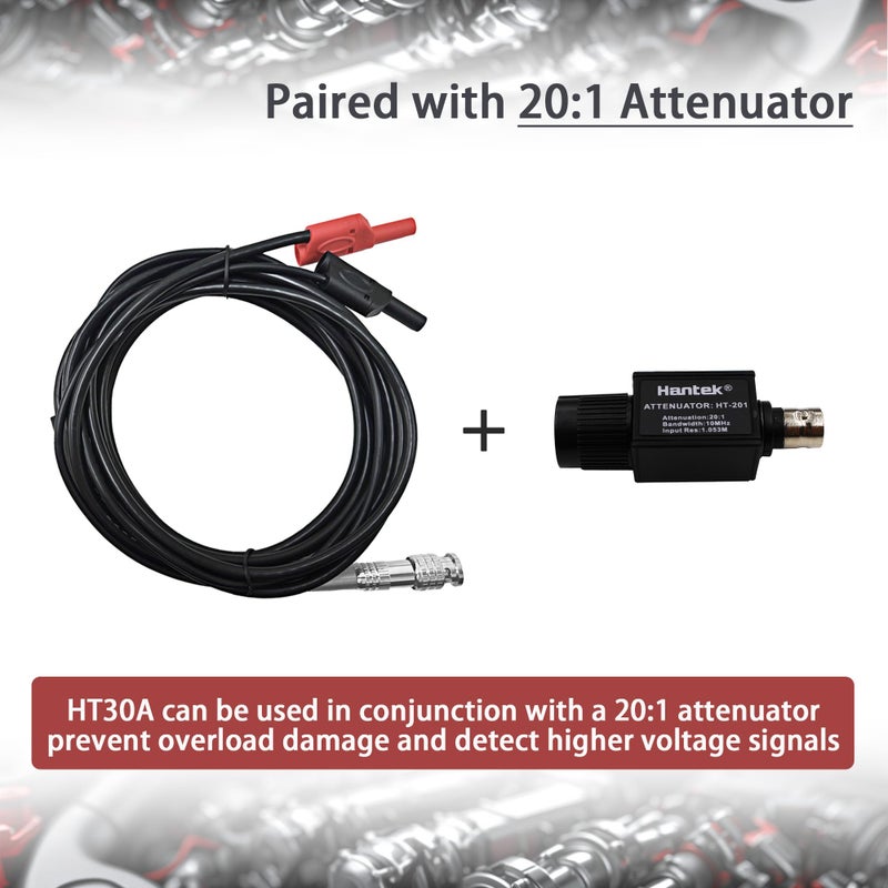 Hantek BNC Cable Test Leads HT30A 3M Heavy Duty Auto Test Line BNC to Banana Head Adapter Cable Input Resistance - Image 5