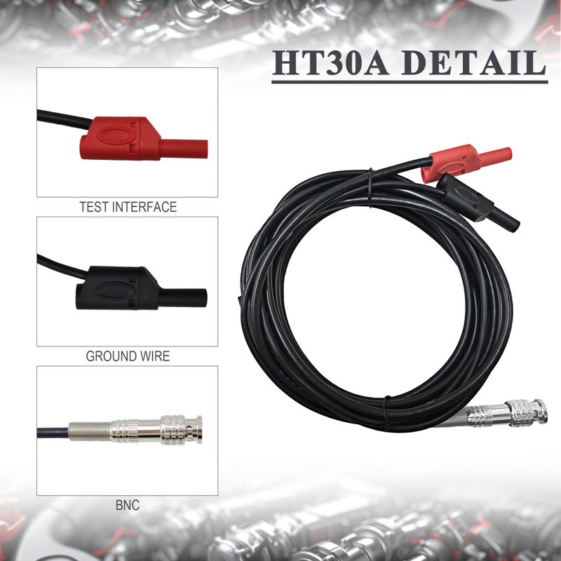 Hantek BNC Cable Test Leads HT30A 3M Heavy Duty Auto Test Line BNC to Banana Head Adapter Cable Input Resistance - Image 3