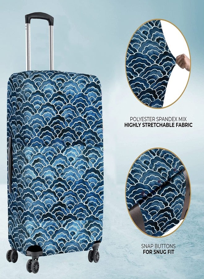 Nasher Miles Polyester 75 (28 Inch) Large Protective Luggage Cover - Japanese Wave Design - Image 4