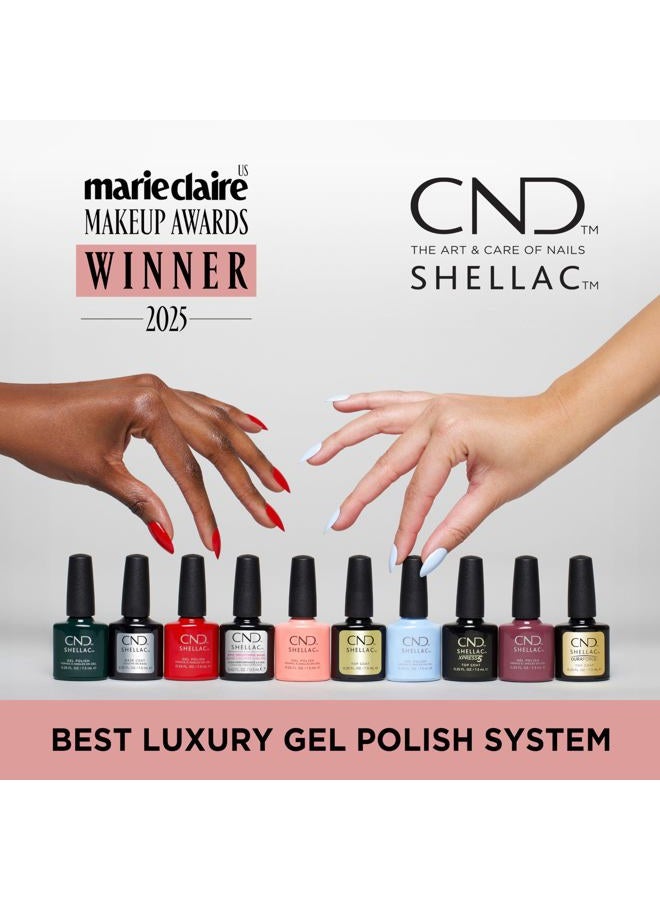 CND Shellac Gel Nail Polish, Long-lasting Nail Paint Color with Curve-hugging Brush, 121 Hot pop pink, 0.25 fl oz - Image 3