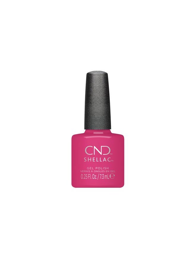 CND Shellac Gel Nail Polish, Long-lasting Nail Paint Color with Curve-hugging Brush, 121 Hot pop pink, 0.25 fl oz - Image 1