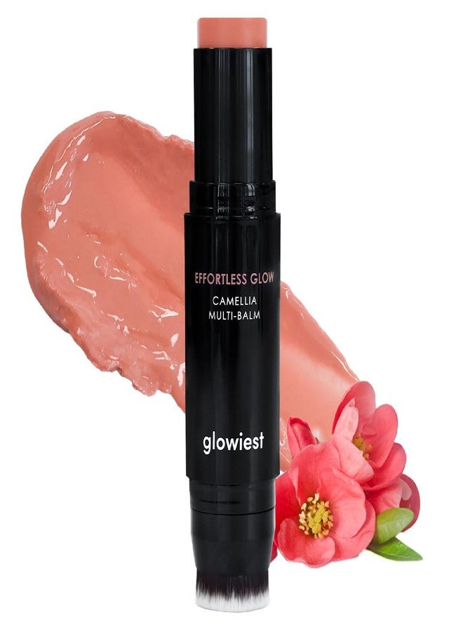 glowiest EFFORTLESS GLOW CAMELLIA MULTI-BALM (Dusty Rose, One size) - Korean Multi-Balm for Lips & Cheeks, Camellia Oil Glow Stick with Brush, Natural Dewy Look, Easy On-the-Go Makeup - Image 1