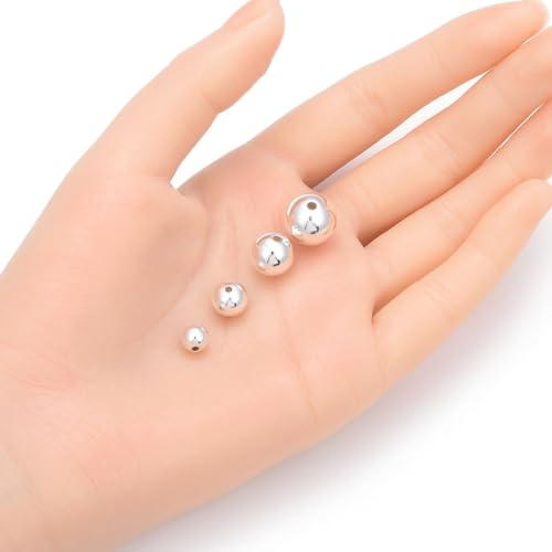 Adabele 10pcs Adabele Authentic 925 Sterling Silver Hypoallergenic 8mm Seamless Round Loose Beads Spacer for DIY Craft Jewelry Making SS56-8 - Image 2