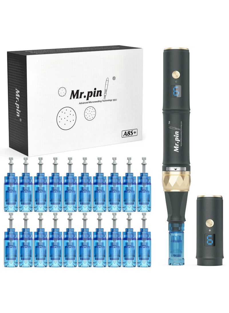 مستر بن جهاز ديرما بن الاصلي مستر بن A8S بلس - لاسلكي مع 22 قطعة رؤوس بديلة بأحجام مختلفة - للعناية بالبشرة والشعر - Image 1