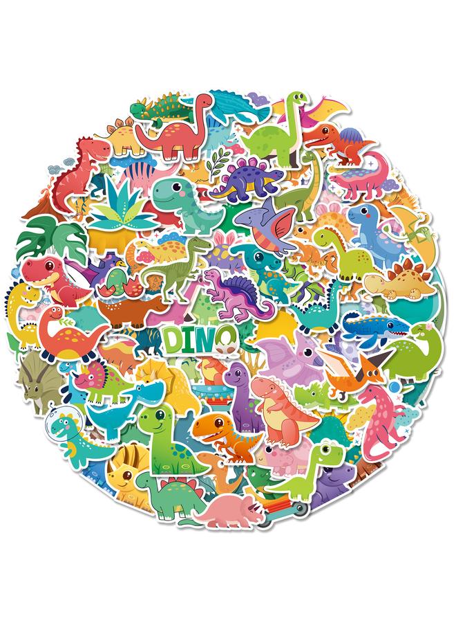 الأزرق جي دبليو 100 ملصق ديناصور كبير العينين لطيف الأطفال مكافأة ملصقات الكتابة على الجدران المضادة للماء لأكواب القرطاسية - Image 1