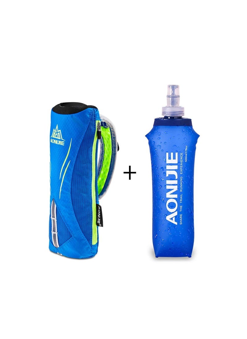 AONIJIE AONIJIE Quick Grip Handheld Soft Water Bottle for Running, Hand Strap Hydration Pack with 500ml Handheld Soft Flask Water Bottle (Blue)  - Image 3