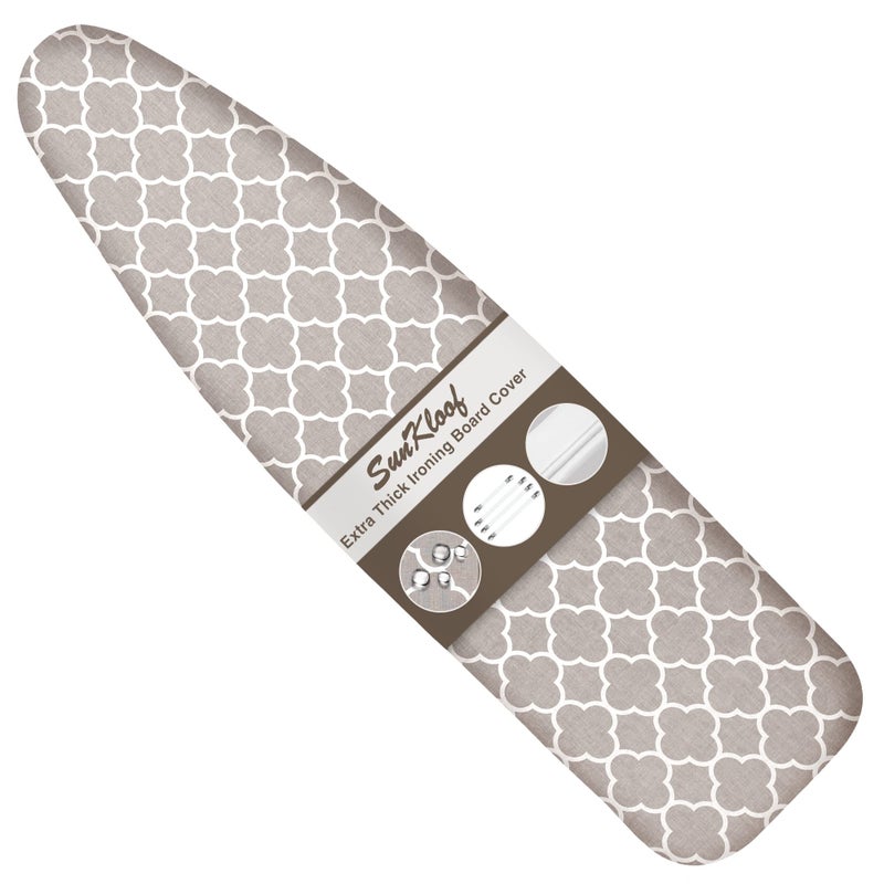 SUNKLOOF Extra Thick Ironing Board Cover and Pad Resist Scorching and Staining 15x54 Reflective Silicone Ironing Board Cover Elastic Edges 4 Fasteners Protective Scorch Mesh Cloth