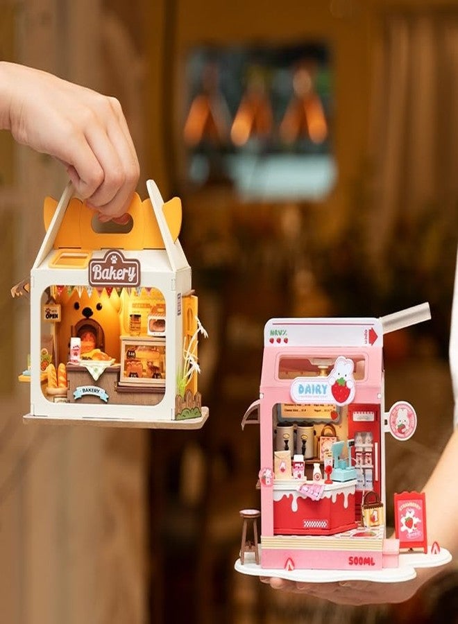 Wowood DIY Mini House Building Miniature Kit Milkbox, Miniverse Lifestyle Bookshelf Decoration, Cute Craft Kits for Women or Girls 14+, Kawaii Gifts Hobbies for Crafters (Strawberry Milkbox) - Image 4