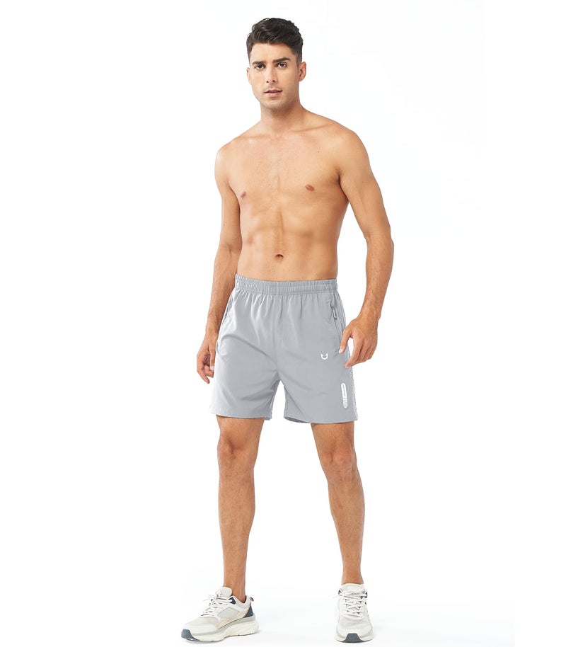NORTHYARD Men's Athletic Running Shorts Gym Workout Shorts 7"/ 9"/ 5" Quick Dry Lightweight Sports Basketball Exercise Tennis Exercise GREY-5inch XL - Image 5