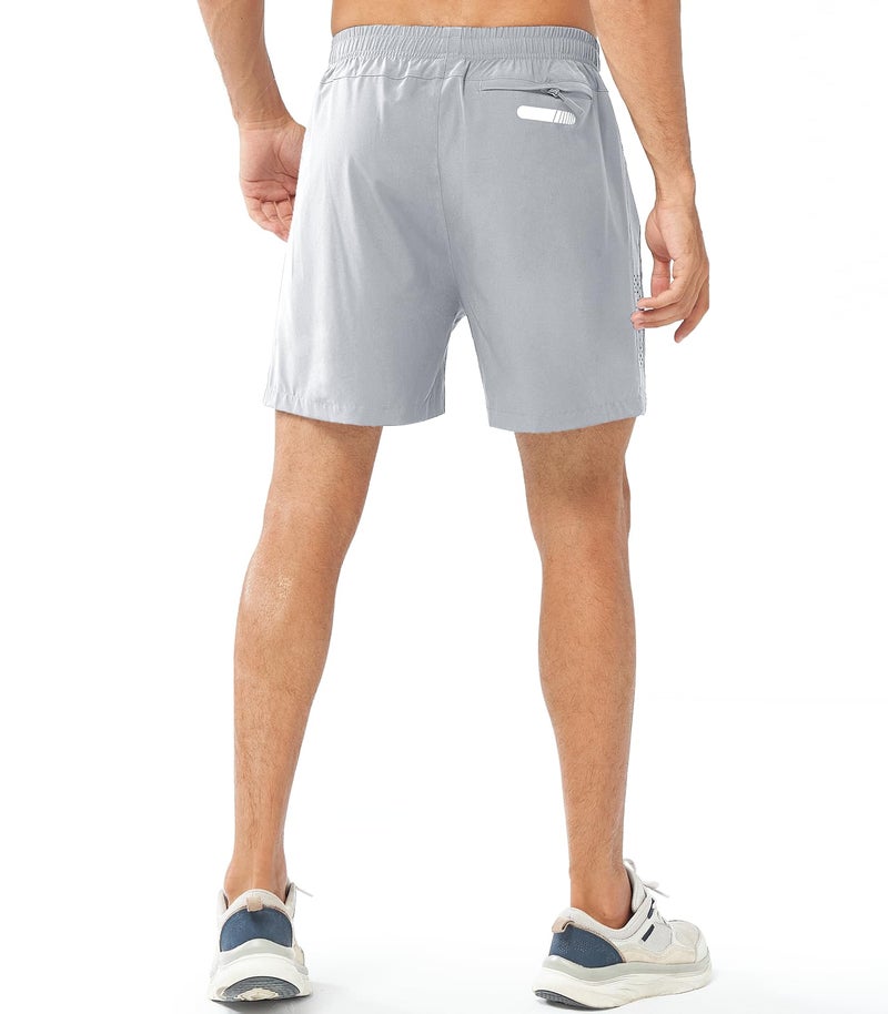 NORTHYARD Men's Athletic Running Shorts Gym Workout Shorts 7"/ 9"/ 5" Quick Dry Lightweight Sports Basketball Exercise Tennis Exercise GREY-5inch XL - Image 2