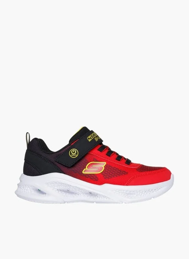 SKECHERS Boys' Printed Light-Up Sports Shoes With Hook And Loop Closure -  Meteorlights