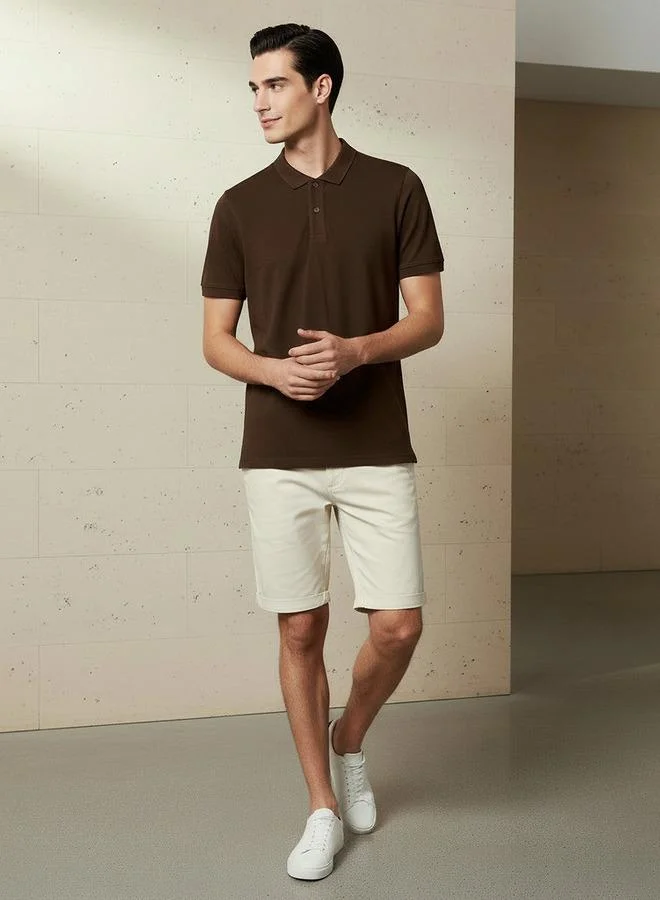 Splash FAV Men Short Sleeve Textured Polo T shirt