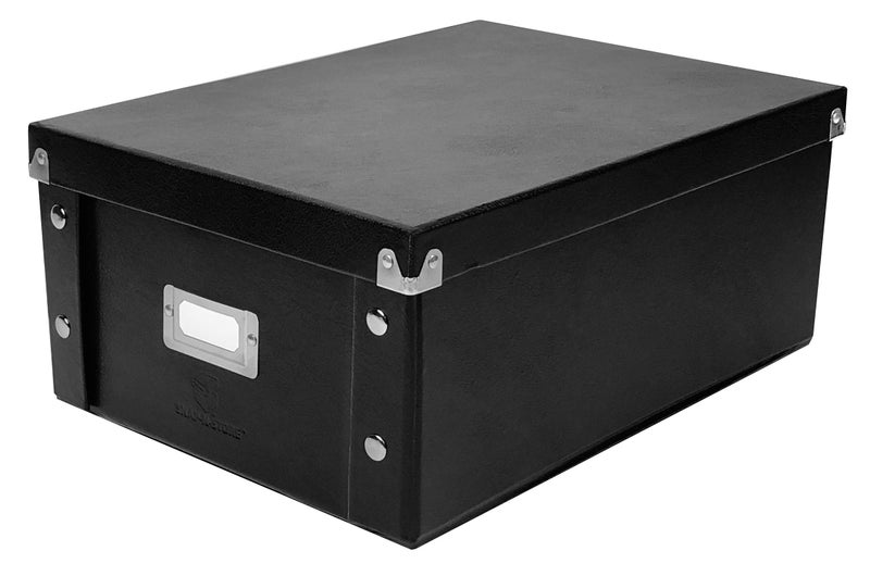 SnapNStore CD Storage Box Pack of 12 Durable Disc Holder with Lid to Store for Discs 2 Pack Doublewide CD Black