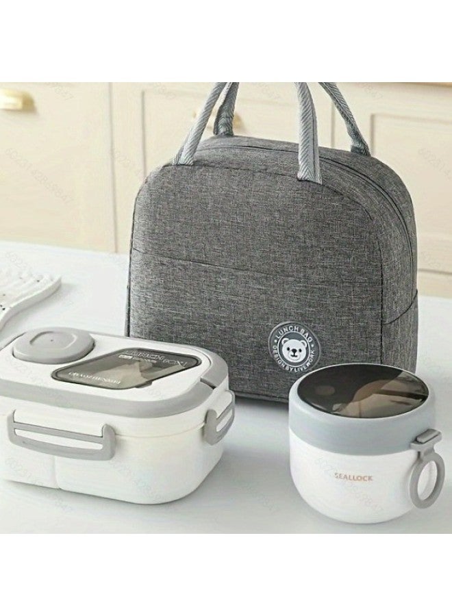 Daily Use Kitchen Utensils/freshness Preservation Box Lunch Box/freshness Preservation Box Lunch-Specifications:1200ml White [lunch Box + Cup + Bag]  - Image 1