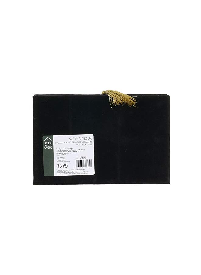 PROMASS Black Gold Polyester Jewellery Box with Tassle, Jewellry Organiser Box with compartments for Rings Bracelets Earrings Necklaces One Size HD2142 - Image 3