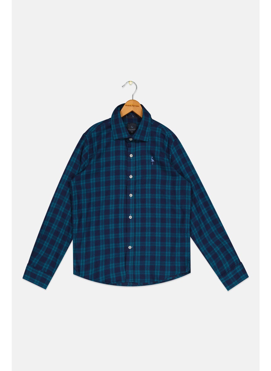 Tailorbyrd Kids Boy Plaid Long Sleeves Casual Shirt, Multicolor  - Image 1
