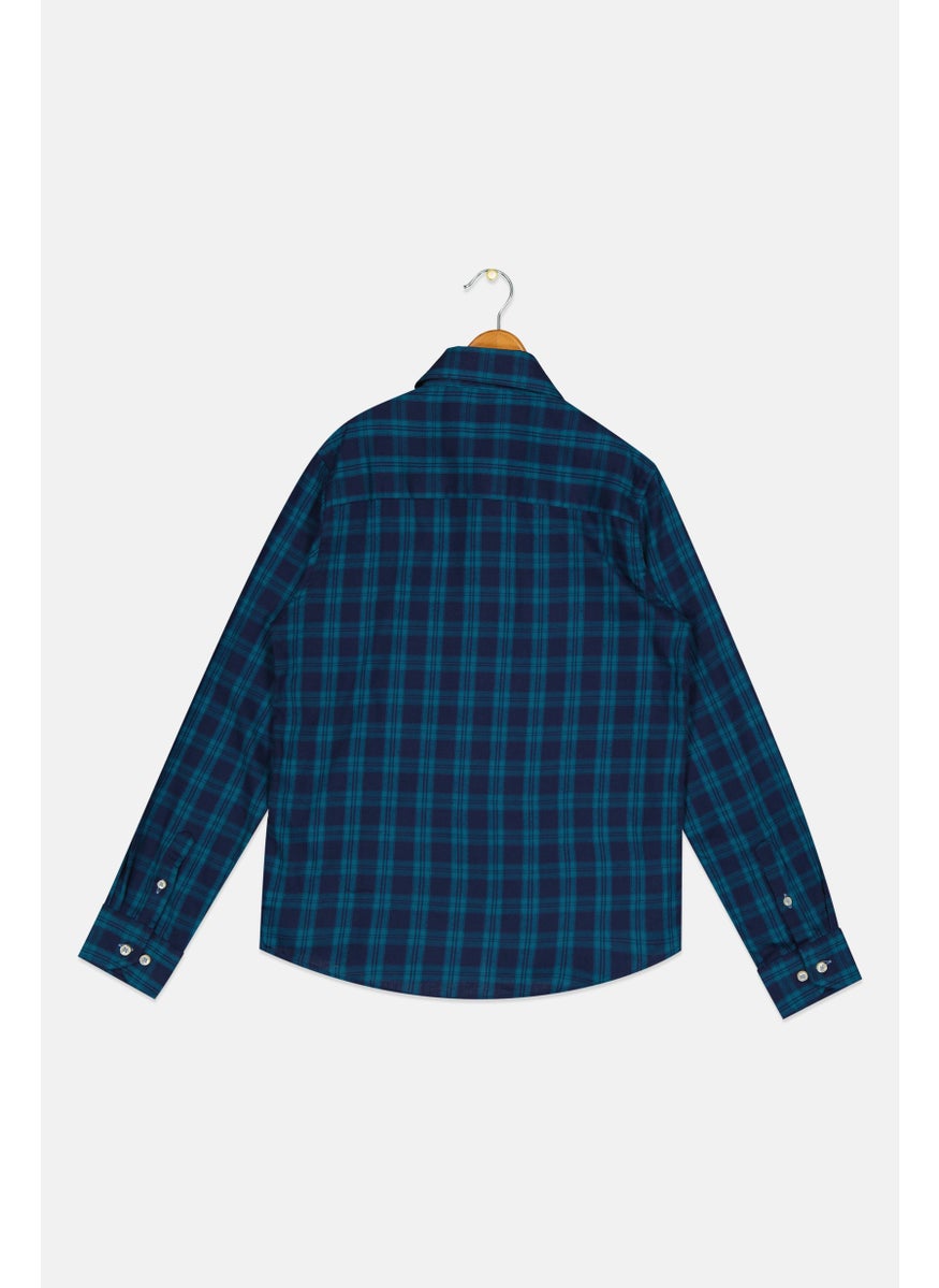 Tailorbyrd Kids Boy Plaid Long Sleeves Casual Shirt, Multicolor  - Image 2