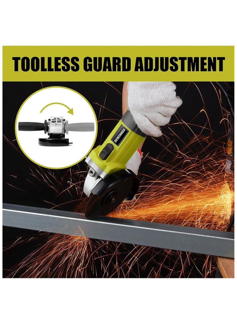 DEWINNER 850W Professional Angle Grinder, 12000 RPM, 2-Position Adjustable Auxiliary Handle, 115mm+ 6 Discs, Grinders Power Tools for Metal Wood, SMALL - Image 2