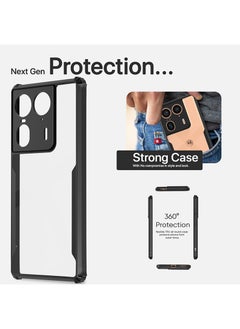 Case Up Case For Motorola Edge 50 Ultra Crystal Clear Tactical Back Cover Case With 360 Degree Protection, Shockproof Bumper Protective Phone Cover, Anti-Scratch Hard PC Back (Clear)  - Image 2