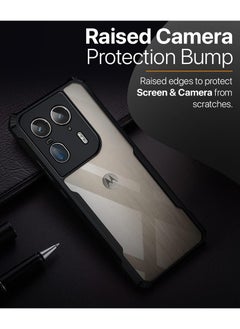 Case Up Case For Motorola Edge 50 Ultra Crystal Clear Tactical Back Cover Case With 360 Degree Protection, Shockproof Bumper Protective Phone Cover, Anti-Scratch Hard PC Back (Clear)  - Image 4