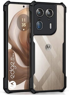 Case Up Case For Motorola Edge 50 Ultra Crystal Clear Tactical Back Cover Case With 360 Degree Protection, Shockproof Bumper Protective Phone Cover, Anti-Scratch Hard PC Back (Clear)  - Image 1