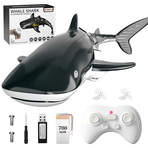 Bennol 24Ghz Remote Control Whale Shark Toy for Kids 118 Scale High Simulation Electric RC Fish for Pool Birthday Christmas Toys for 49 Year Olds Boys and Girls - Image 1