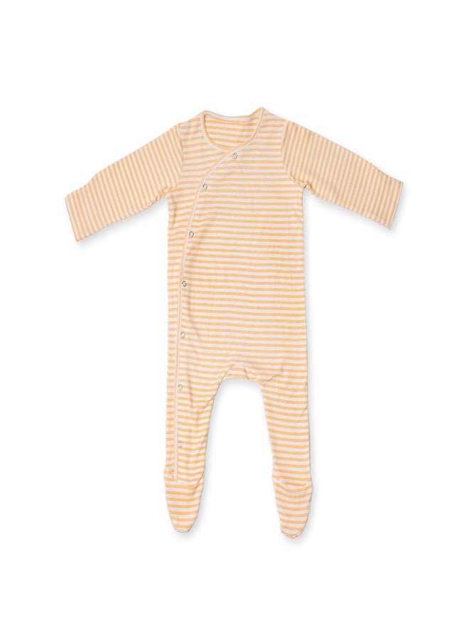 FawnFeel Premium Cotton Full Sleeve Sleepsuit/Romper for Boys/Girls New Born Baby -Striped Design (Peach, 6-9 Months) - Image 5