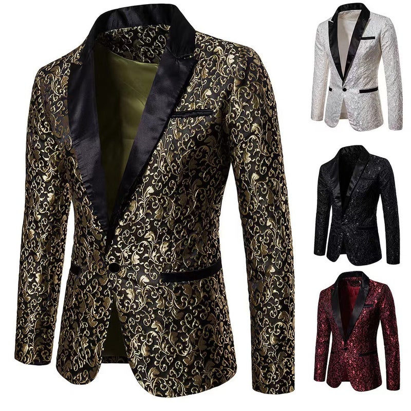 Men'S Fashion Color Matching Small Suit Men'S Formal Wear Lapel Casual Suit Jacket - Image 3