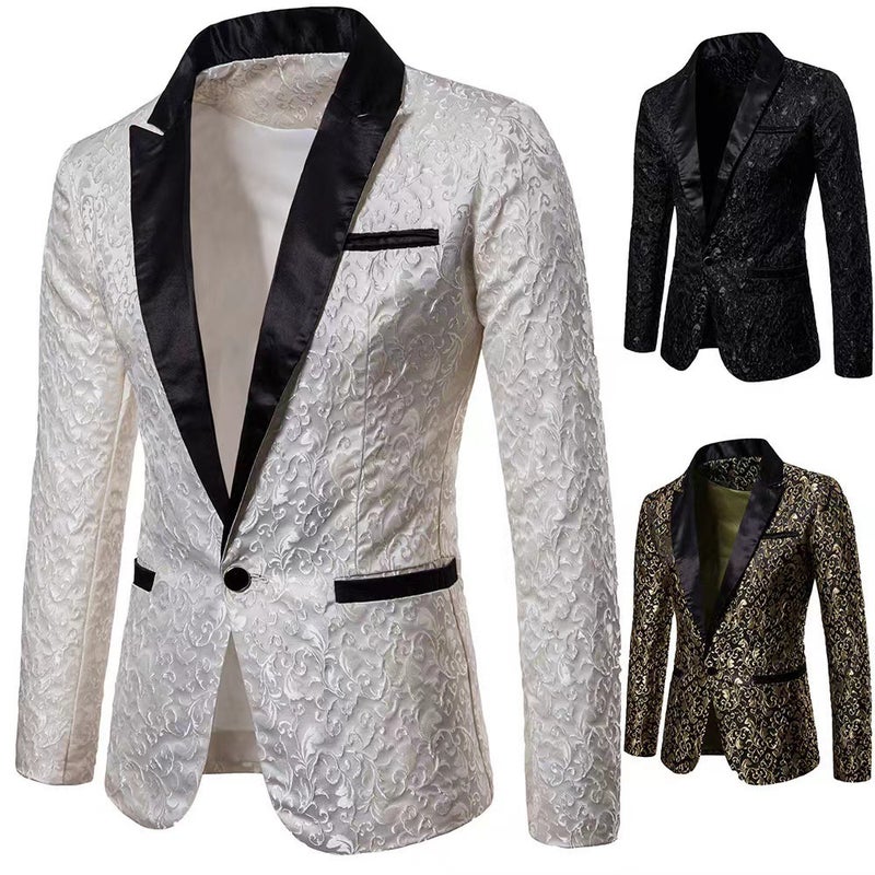 Men'S Fashion Color Matching Small Suit Men'S Formal Wear Lapel Casual Suit Jacket - Image 2