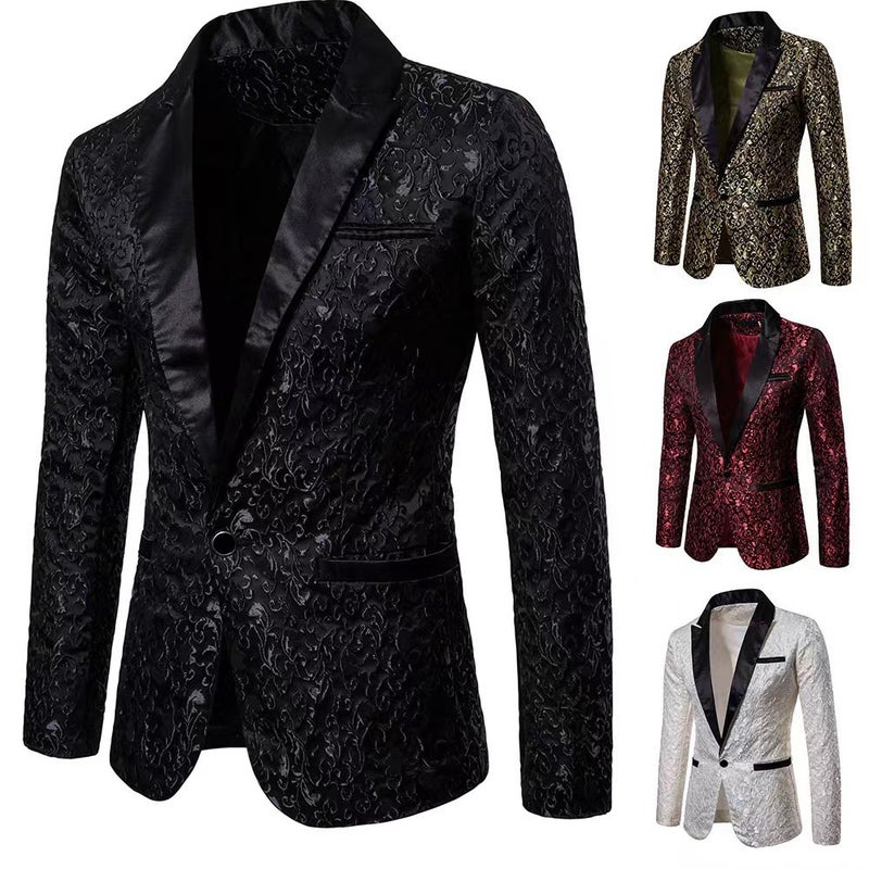 Men'S Fashion Color Matching Small Suit Men'S Formal Wear Lapel Casual Suit Jacket - Image 4