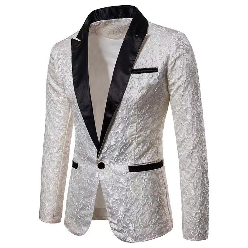 Men'S Fashion Color Matching Small Suit Men'S Formal Wear Lapel Casual Suit Jacket - Image 1