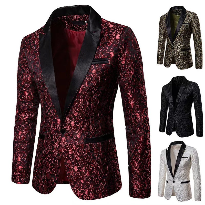 Men'S Fashion Color Matching Small Suit Men'S Formal Wear Lapel Casual Suit Jacket - Image 5