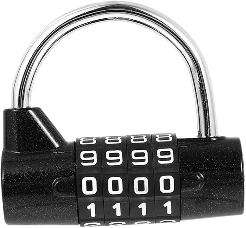 قفل مركب أسود للاستخدام في الهواء الطلق لخزائن الصالات الرياضية والأسوار والخزانات خفيف الوزن - Image 2