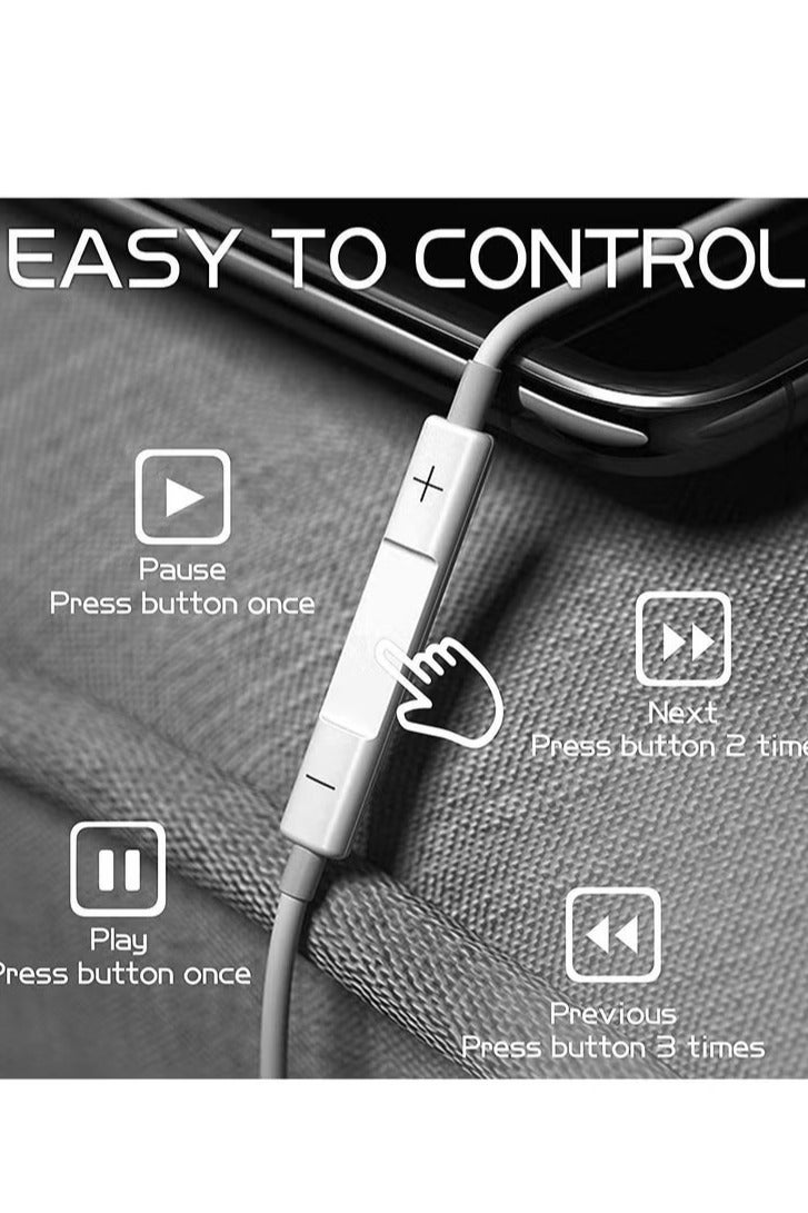 Type C Earphone Connector(Built-in Microphone & Volume Control) in-Ear Stereo Headphone/Headset Compatible with Samsung,OnePlus,Moto,Honor,iPad Air,MacBook Air & Pro - Image 3
