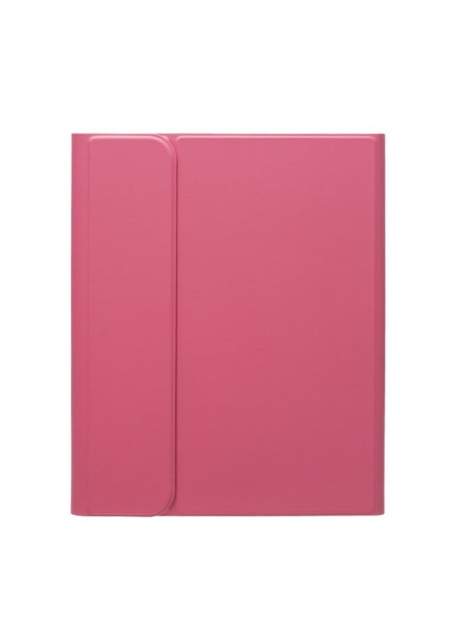 Bluetooth Keyboard Case For Ipad Pro 11 10.2 Air 4 Pencil Slot Mini 6 Leather Mouse Pad Protective Cover For Digital Computer-Color:Begonia Red + White Keyboard-Applicable Model:2018/2017ipad9.7/pro/air/air2