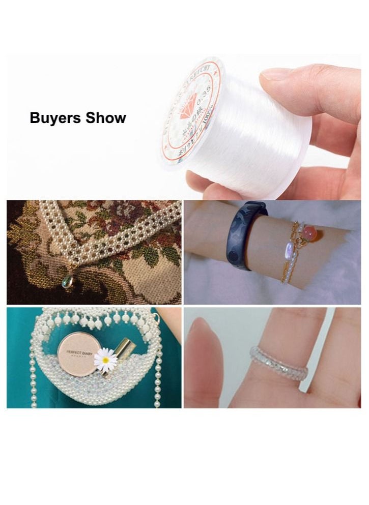 REACLOUD - DIY Jewelry Cord Elastic Bracelet Rope Crystal Beading Cord - Image 1