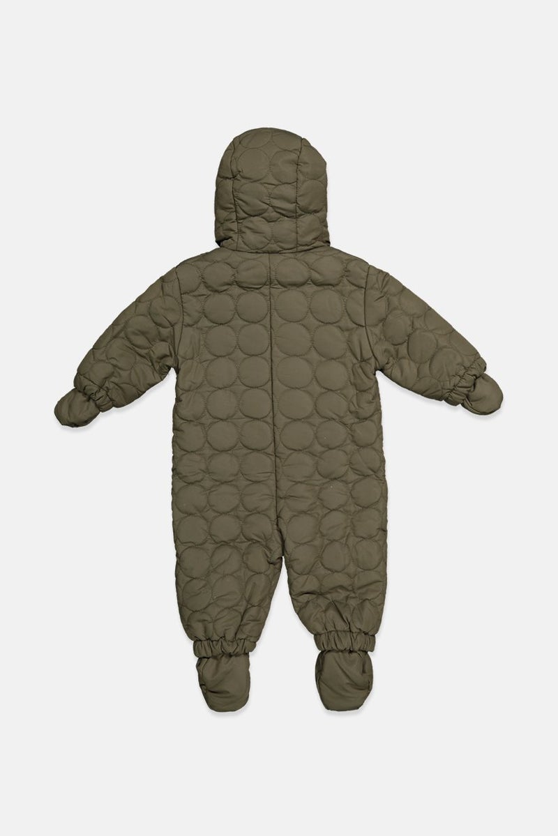 Tchibo Toddlers Boy Hooded Long Sleeve Quilted Fleece Bodysuits Jacket, Olive - Image 2
