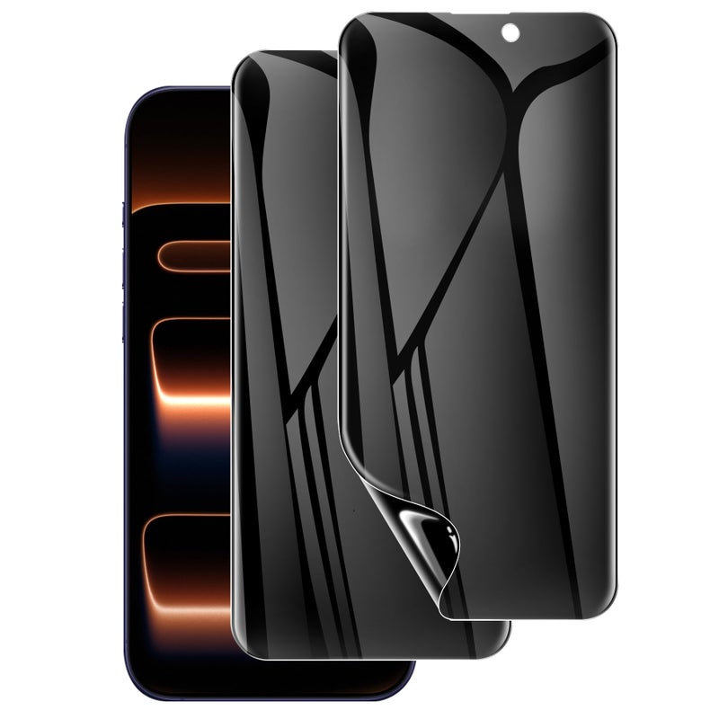 LYWHL 2 Pack for iPhone 17 Pro Max Privacy Screen Protector [Like Original Touch Sensitivity], Anti-Spy Private 17 Pro Max Film [Non-Glass], Case Friendly, Scratch-Resistant, Self-Healing - Image 1