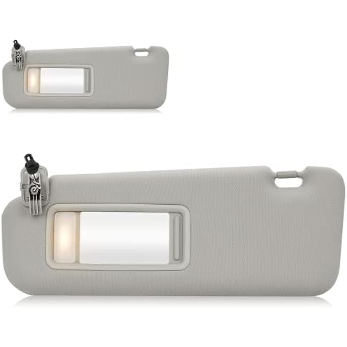 Hurotoms Left Driver Side Sun Visor with Mirror and Vanity Light for Mazda CX-9 2010 2011 2012 2013 2014 2015 Visor Assembly,Replacement TDY1-69-320(Gray) - Image 2