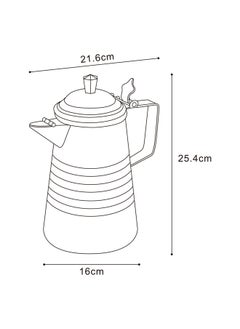 AL SANIDI Aluminum milk pot or pitcher Coffee pot Silver capacity 2.5 L  - Image 4