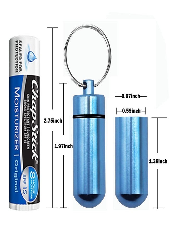 EFFIET 5 Packs Mini Keychain Pill Holder Fob, Waterproof Portable Tablets Container Case Aluminum Outdoor Camping Emergency Pill Capsule Box Bottle - Image 3