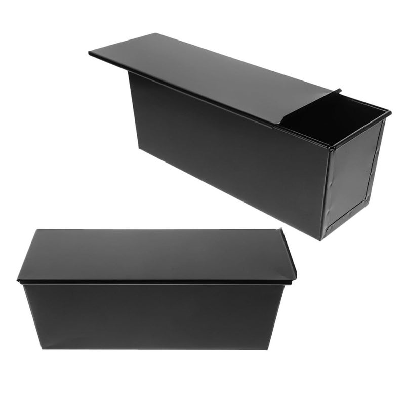 2Pcs 9x5 Inch Non Stick Loaf Pan With Lid 900g Rectangular Bread Baking Mold - Image 2