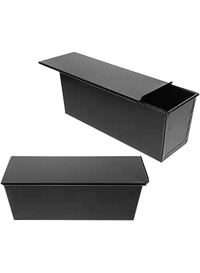 2Pcs 9x5 Inch Non Stick Loaf Pan With Lid 900g Rectangular Bread Baking Mold - Image 1