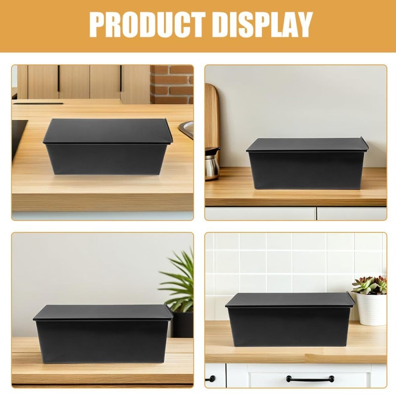 2Pcs 9x5 Inch Non Stick Loaf Pan With Lid 900g Rectangular Bread Baking Mold - Image 4