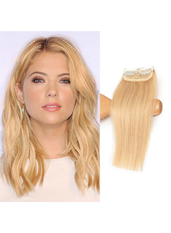 FEIPRO Real Remy Human Hair Extensions For Thinning Hair Short Hair Add Women Hair Volume Insert Clip Straight Hair Natural Invisible Lady Parts Frontal Bangs Toppers 8 Inch 24 Natural Blonde - Image 1